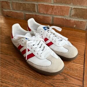 Adidas Samba OG Sneakers - Cloud White/Better Scarlet/Gum - 8M/9.5W